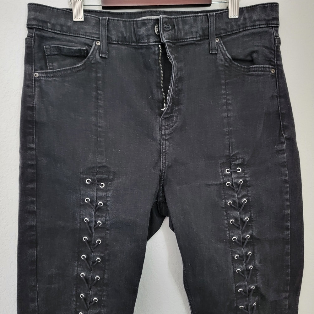 Topshop Jamie lace-up moto skinny jeans